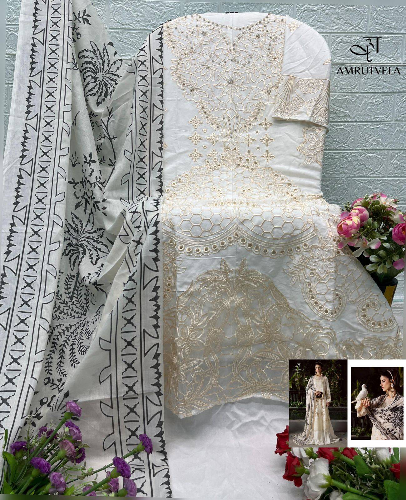 MAHNOOR Luxury Rayon Collection by Amrutvela textile 1601 TO 1606 SERIES Pakistani Stylish Embroidered Pure Rayon Dresses At Wholesale Price